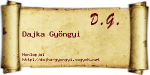 Dajka Gyöngyi névjegykártya